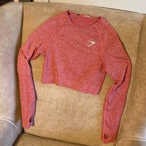 Small coral gymshark workout top